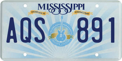 MS license plate AQS891