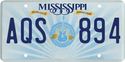 MS license plate AQS894