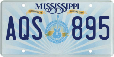 MS license plate AQS895