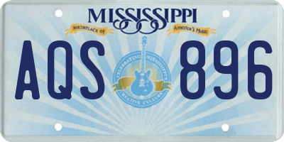 MS license plate AQS896