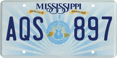MS license plate AQS897