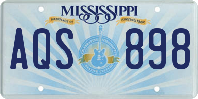 MS license plate AQS898