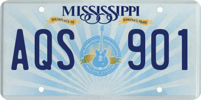 MS license plate AQS901