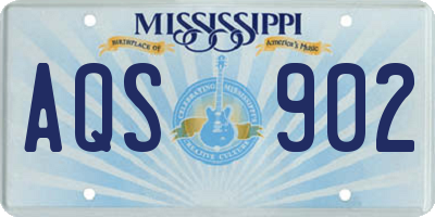 MS license plate AQS902
