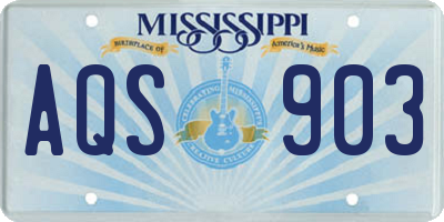 MS license plate AQS903