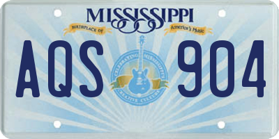 MS license plate AQS904
