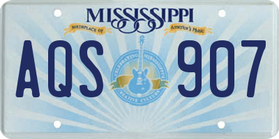 MS license plate AQS907