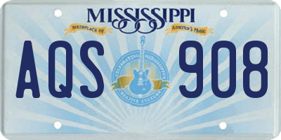 MS license plate AQS908