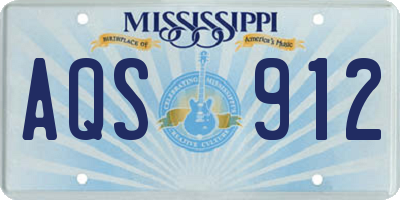 MS license plate AQS912