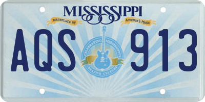 MS license plate AQS913