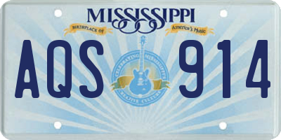 MS license plate AQS914