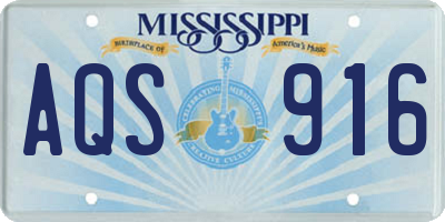 MS license plate AQS916