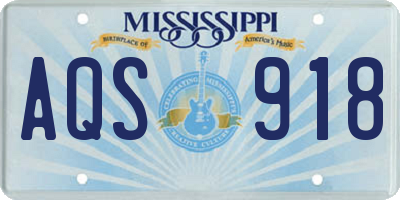 MS license plate AQS918