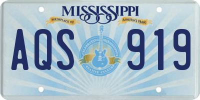 MS license plate AQS919