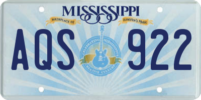 MS license plate AQS922
