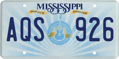 MS license plate AQS926