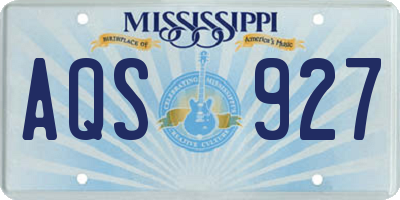 MS license plate AQS927