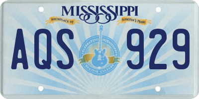 MS license plate AQS929