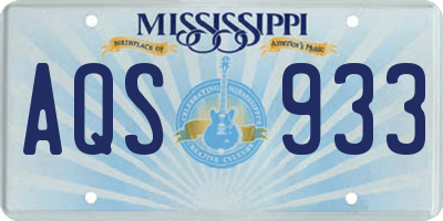 MS license plate AQS933