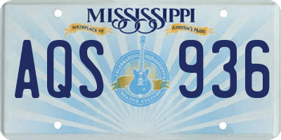 MS license plate AQS936