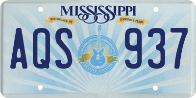 MS license plate AQS937