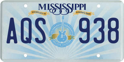 MS license plate AQS938