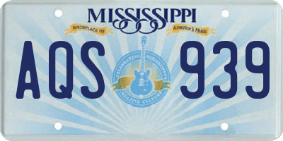 MS license plate AQS939