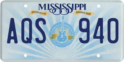 MS license plate AQS940