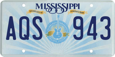 MS license plate AQS943