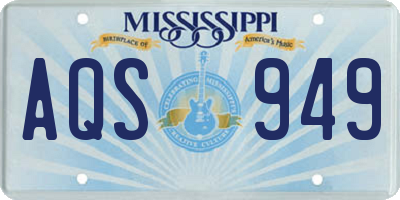 MS license plate AQS949