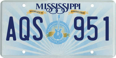 MS license plate AQS951