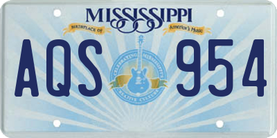 MS license plate AQS954