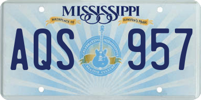 MS license plate AQS957