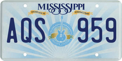 MS license plate AQS959