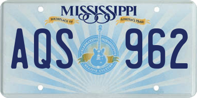 MS license plate AQS962