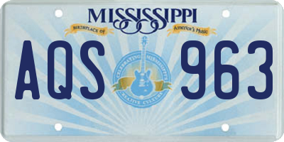 MS license plate AQS963