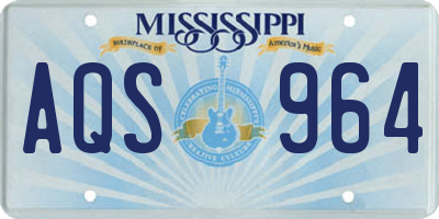 MS license plate AQS964