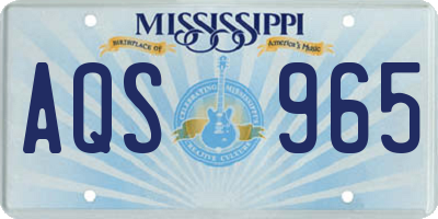 MS license plate AQS965