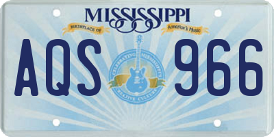 MS license plate AQS966