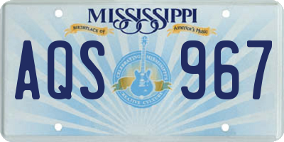 MS license plate AQS967