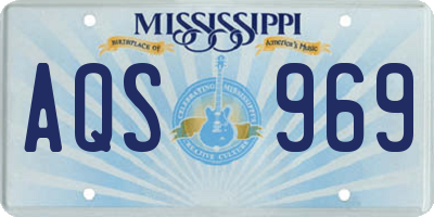 MS license plate AQS969