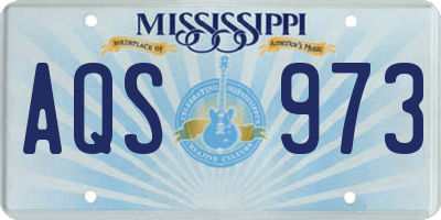 MS license plate AQS973