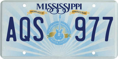 MS license plate AQS977