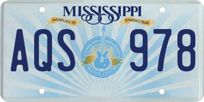 MS license plate AQS978