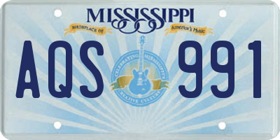 MS license plate AQS991