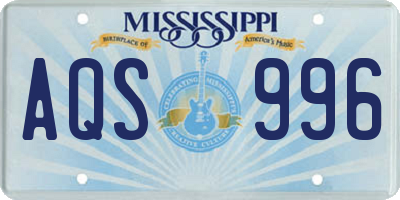 MS license plate AQS996