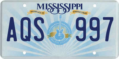 MS license plate AQS997