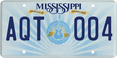 MS license plate AQT004