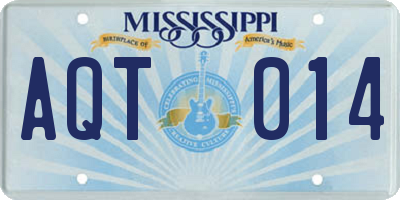 MS license plate AQT014