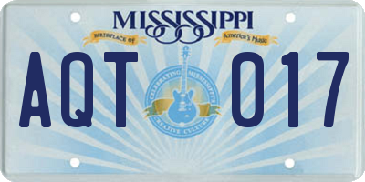 MS license plate AQT017